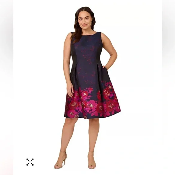 NWT Floral Sleeveless Dress - Navy and Pink - MAKE AN OFFER - CLOSING MY CLOSET. - Picture 1 of 11